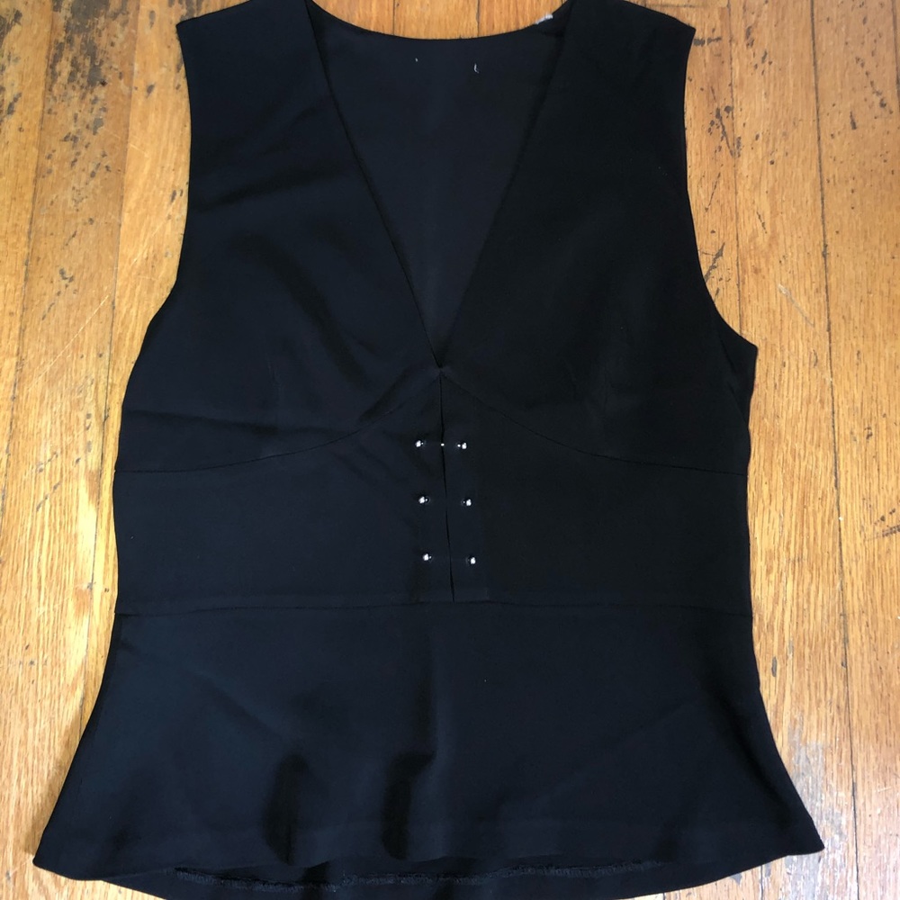 Black corset-like blouse